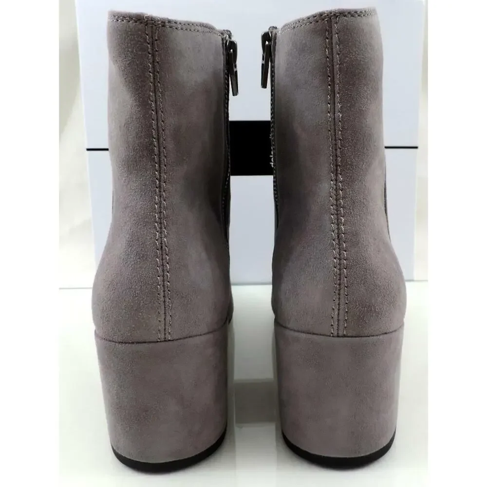 Women's Shoes Dolce Vita Maude Block Heel Ankle Boots Smoke Grey Suede